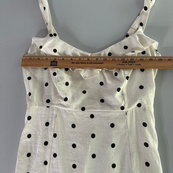 Old Navy Women’s Polka Dot Linen Blend Midi Sundress Smocked Back Size M NWT - Picture 6 of 6